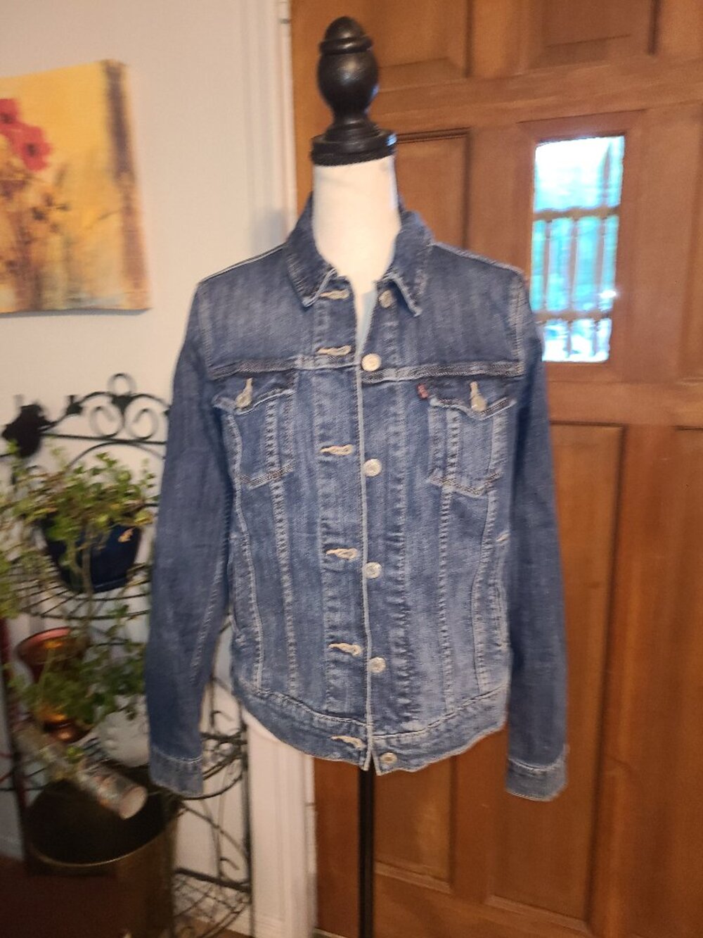 VTG Levis Denim Jacket MED Blue Sz M Trucker Button Front Classic 70's-90's